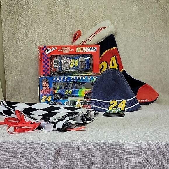 Nascar Jeff Gordon bundle. Candy Car, xmas stocking, tree skirt, hat, mini car. - Picture 2 of 14